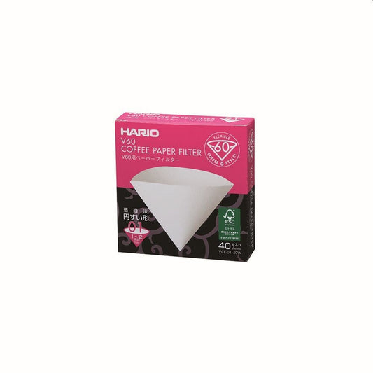 Hario Hario V60 Coffee Filter Papers - Size 01 - White (40 pack) 4977642723214