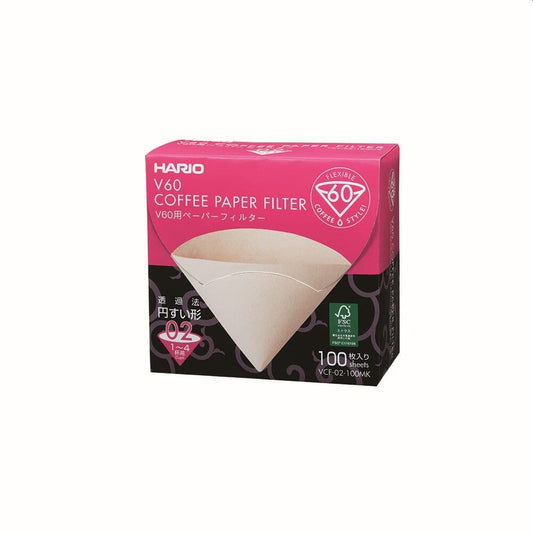 Hario Hario V60 Coffee Filter Papers Size 02 - Brown - (100 Pack Boxed) 4977642723818