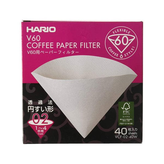 Hario Hario V60 Coffee Filter Papers - Size 02 - White (40 pack) 4977642723221