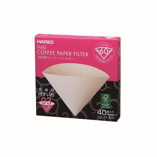 Hario Hario V60 Coffee Filter Papers - Size 03 - Brown (40 pack) 4977642723269