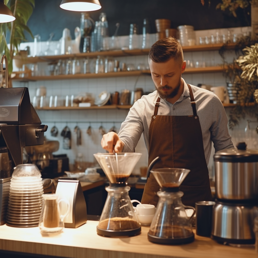 Barista Brewing A V60 Coffee