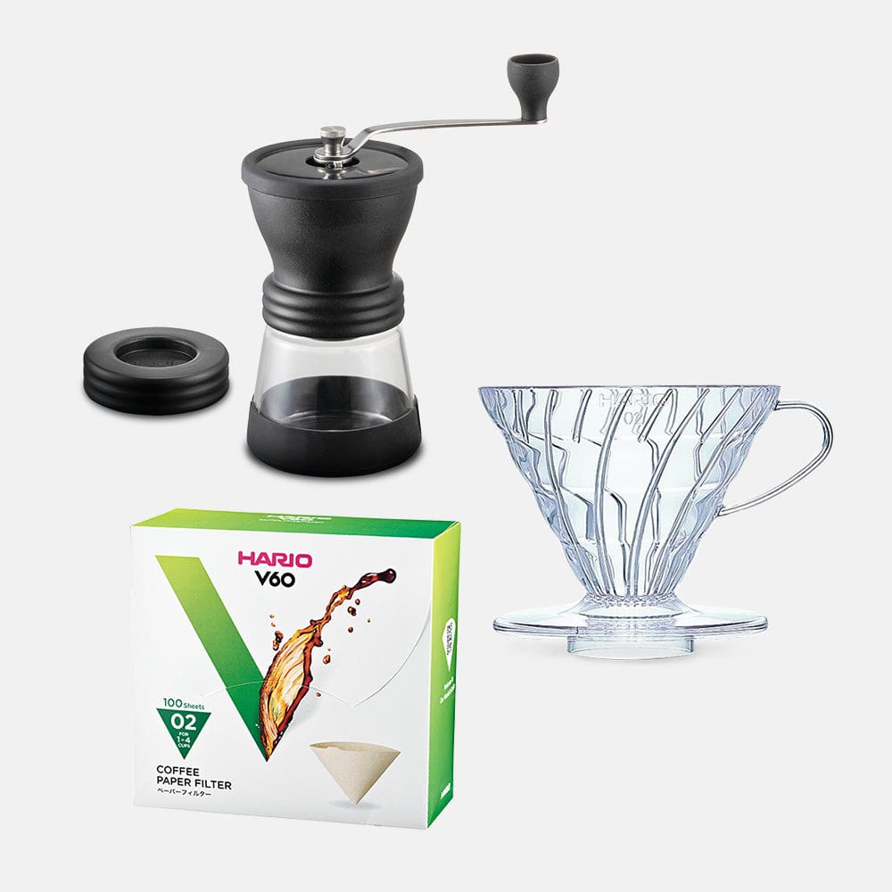 Hario Hario V60 and Skerton N Coffee Grinder Starter Kit (Clear) SS-45542647333108