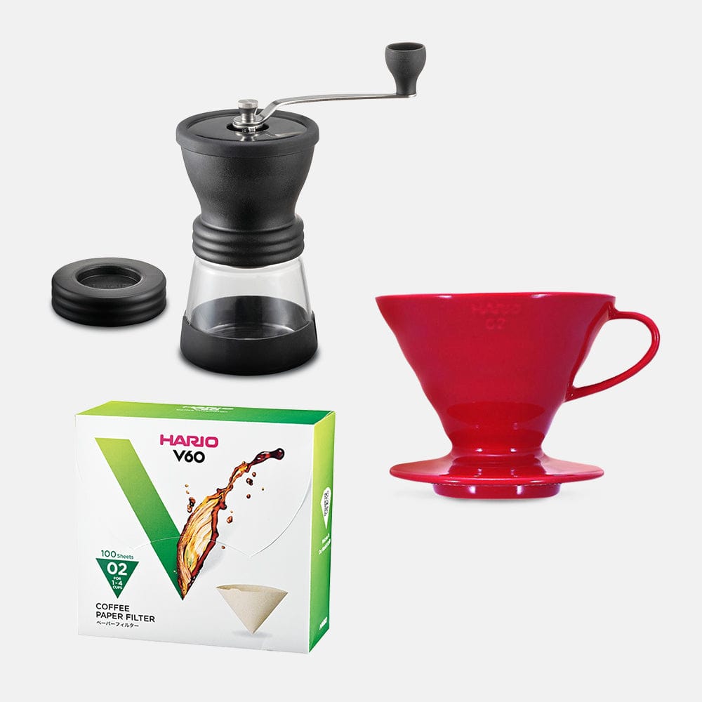 Hario Hario V60 and Skerton N Coffee Grinder Starter Kit (Red) SS-45542822412532