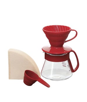 Hario Hario V60 Ceramic Coffee Maker Kit Red Size 01 SS-37791323914412