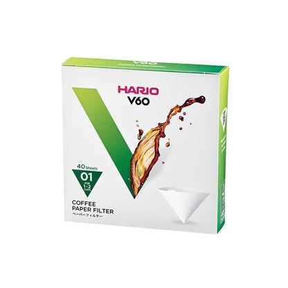 Hario Hario V60 Coffee Filter Papers - Size 01 - White (40 pack) SS-38092621086892