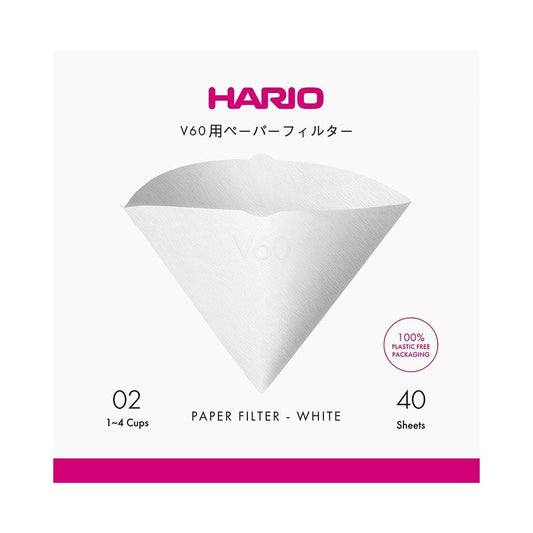 Hario Hario V60 Coffee Filter Papers - Size 02 - White (40 sheets) 8720165711048