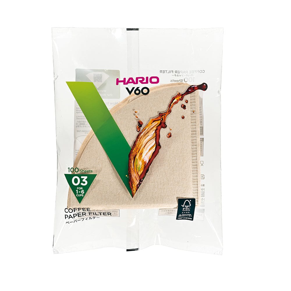 Hario Hario V60 Coffee Filter Papers Size 03 - Brown (100 Pack Bag) 4977642723368