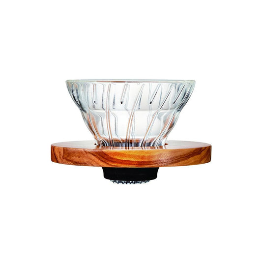 Hario Hario V60 Glass Coffee Dripper Olive Wood Size 01 SS-37791309398188