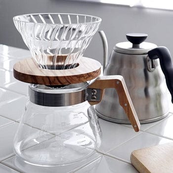 Hario Hario V60 Glass Coffee Dripper Olive Wood Size 01 SS-37791309398188