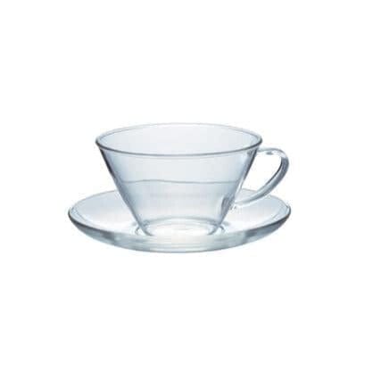 Hario Hario Wide Glass Cup & Saucer SS-38092609355948